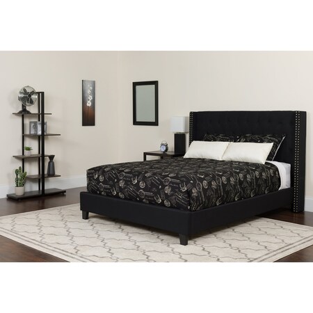 Flash Furniture Full Platform Bed Set, Black HG-BMF-38-GG